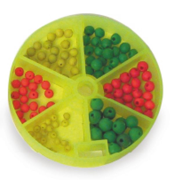 Set 110 Perline Di Gomma Per Pesca - Assortite, 3-8 Mm, Scatola Dispenser